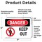 Signmission Keep Out Danger Sign, Vinyl Decal, 7in W x 5in L, 2PK OS-2PACK-DS-D-57-L-1399 - alternate 6